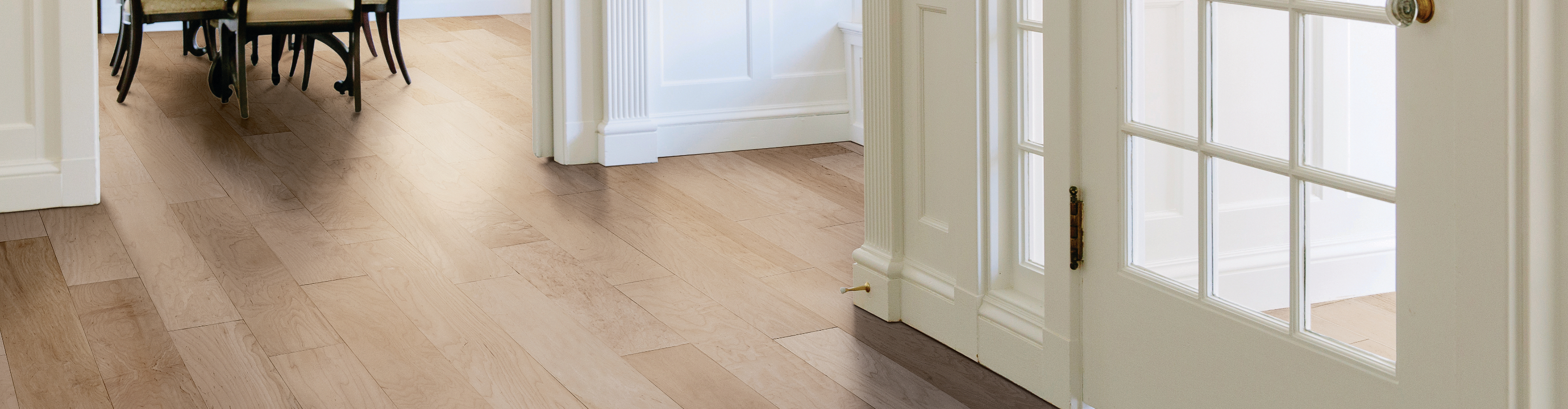 Maple Hardwood Flooring in Dining Room 